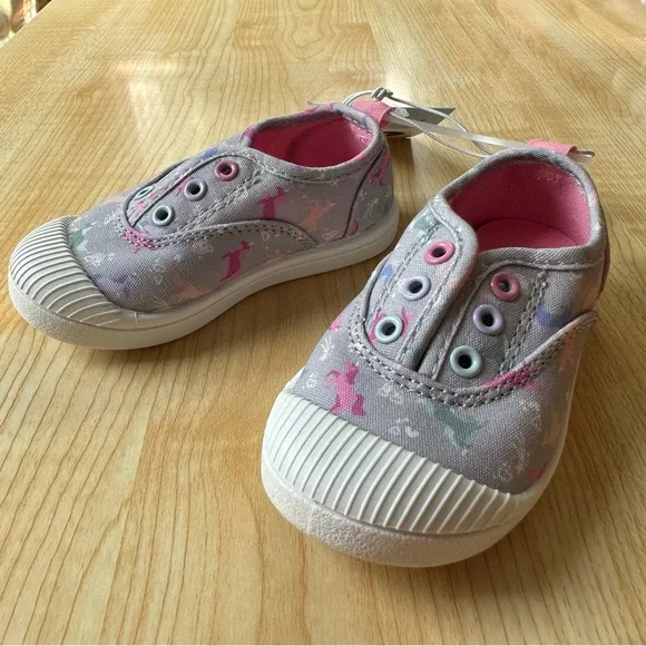 Cat & Jack Rory Unicorn Slip On Sneakers in Gray/Pink - Girls Size 6 NWT, Target - Picture 2 of 16